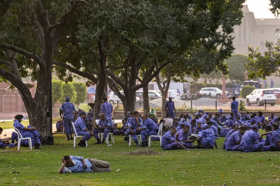 New Delhi: Security personnel at Kartavya Path ahead of a proposed protest call by the Cockroach Janta Party (CJP), in New Delhi