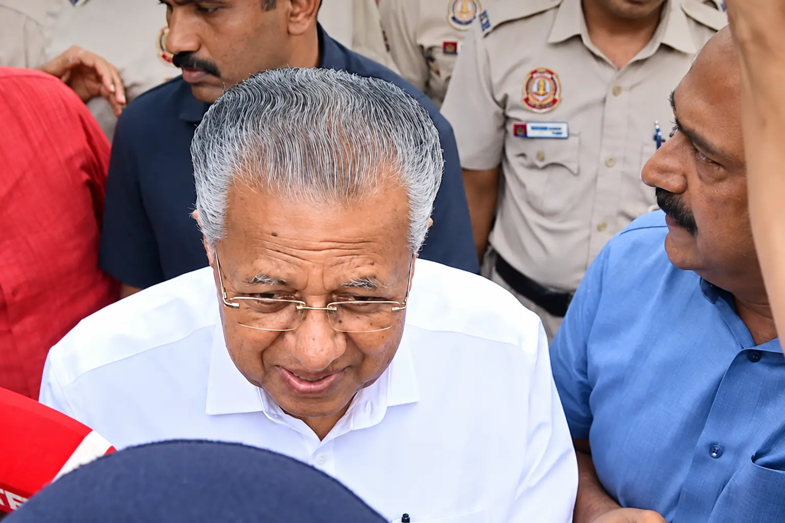 Former Kerala chief minister Pinarayi Vijayan being taken into police custody ahead of the CJP protest in Delhi.