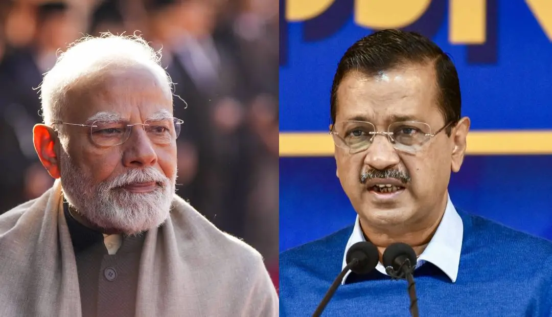 നരേന്ദ്രമോദി, അരവിന്ദ് കെജ്രിവാൾ | Photo: PTI, ANI