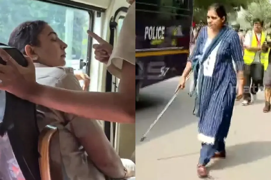 പോലീസ് ആണോ? യൂണിഫോമില്ല, കയ്യിൽ ലാത്തി! യൂണിഫോമുണ്ട്, നെയിം പ്ലേറ്റില്ല; ചോദ്യം ചെയ്ത് പ്രതിഷേധക്കാർ