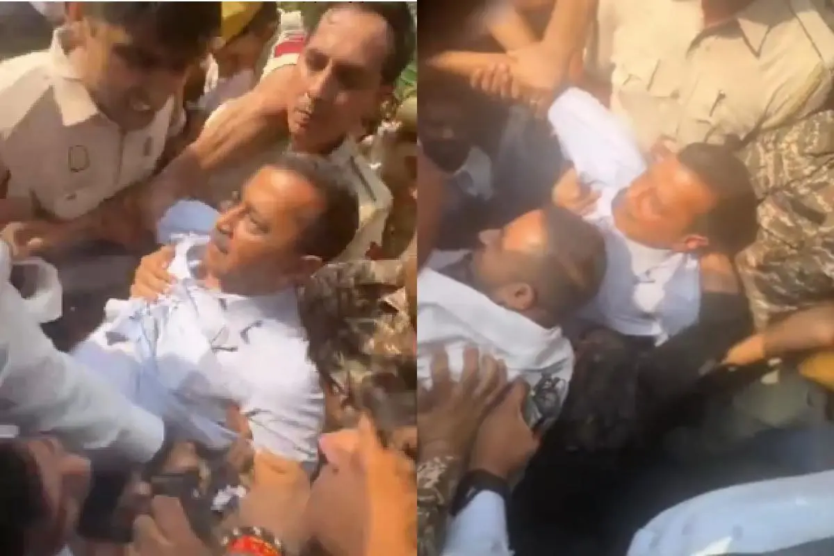 അരവിന്ദ് കെജ്രിവാളിനെ കസ്റ്റഡിയിലെടുത്തപ്പോൾ | Photo: 'X'/PTI