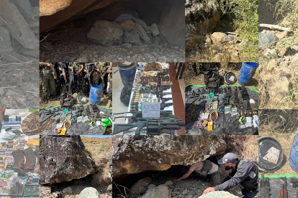 Cache of arms, ammunition recovered from forest in J-K's Baramulla. | Photo: X/ @ SoporePolice