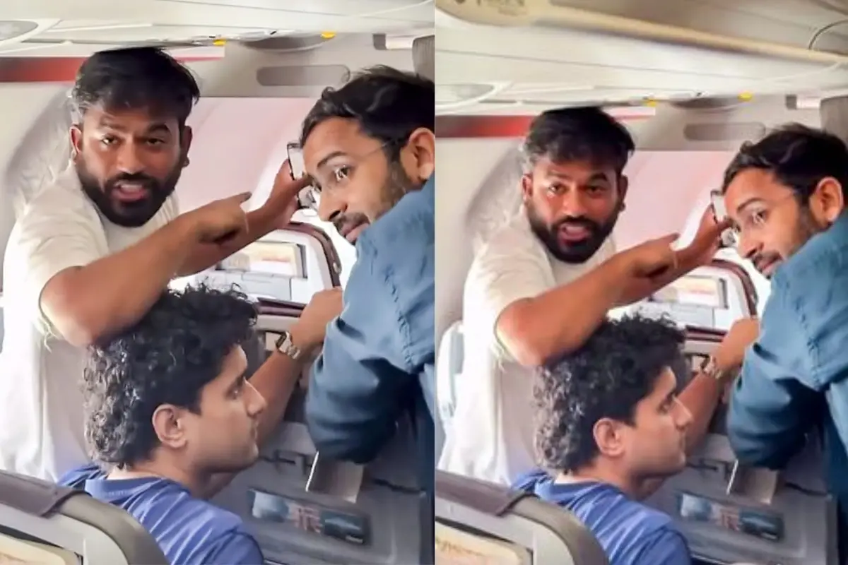 In this screengrab from a video posted on Oct. 10, 2026, Cockroach Janta Party (CJP) founder Abhijit Dipke along with co-conveners Ashutosh Ranka and Saurav Das arrives at Indira Gandhi International Airport ahead of their planned demonstration against the Chief Election Commissioner (CEC) Gyanesh Kumar, in New Delhi.| Photo: PTI