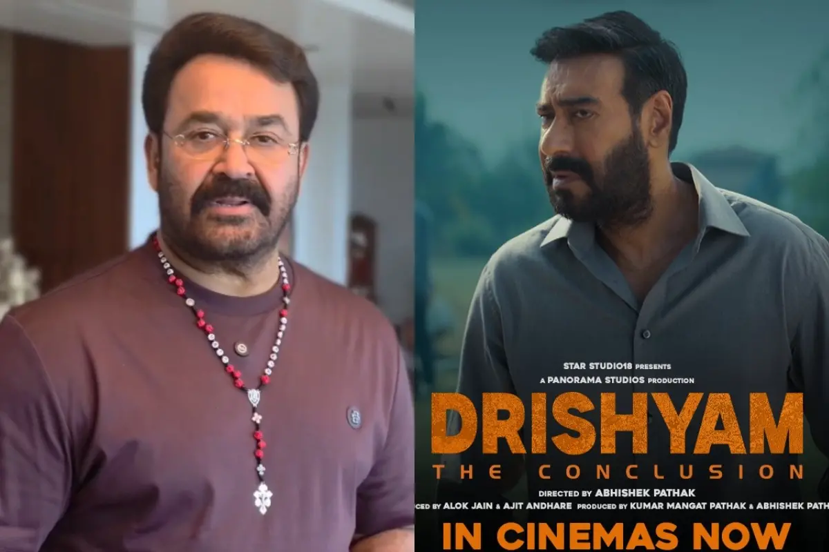 മോഹന്ലാല്, ദൃശ്യം: ദ കണ്ക്ലൂഷന് പോസ്റ്റര് | Photo: X/ Star Studio18