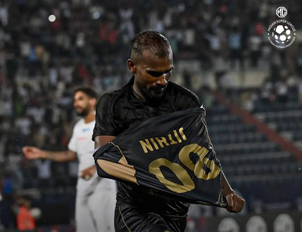 ജിതിന്റെ ഗോളാഘോഷം | Photo: ISL