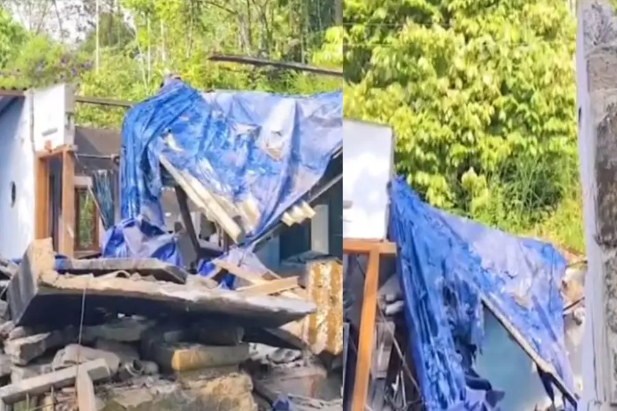 ഇടുക്കിയിൽ ഗ്യാസ് സിലിണ്ടർ പൊട്ടിത്തെറിച്ച് വീട് പൂർണ്ണമായി തകർന്നു, ആളപായമില്ല