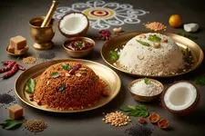 നവരാത്രി നൈവേദ്യം; പുളിഞ്ചോറും തേങ്ങാച്ചോറും