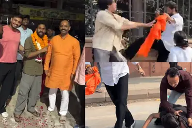 Women thrashed to the ground, students battered: Hindu Raksha Dal member showered with garlands after bail