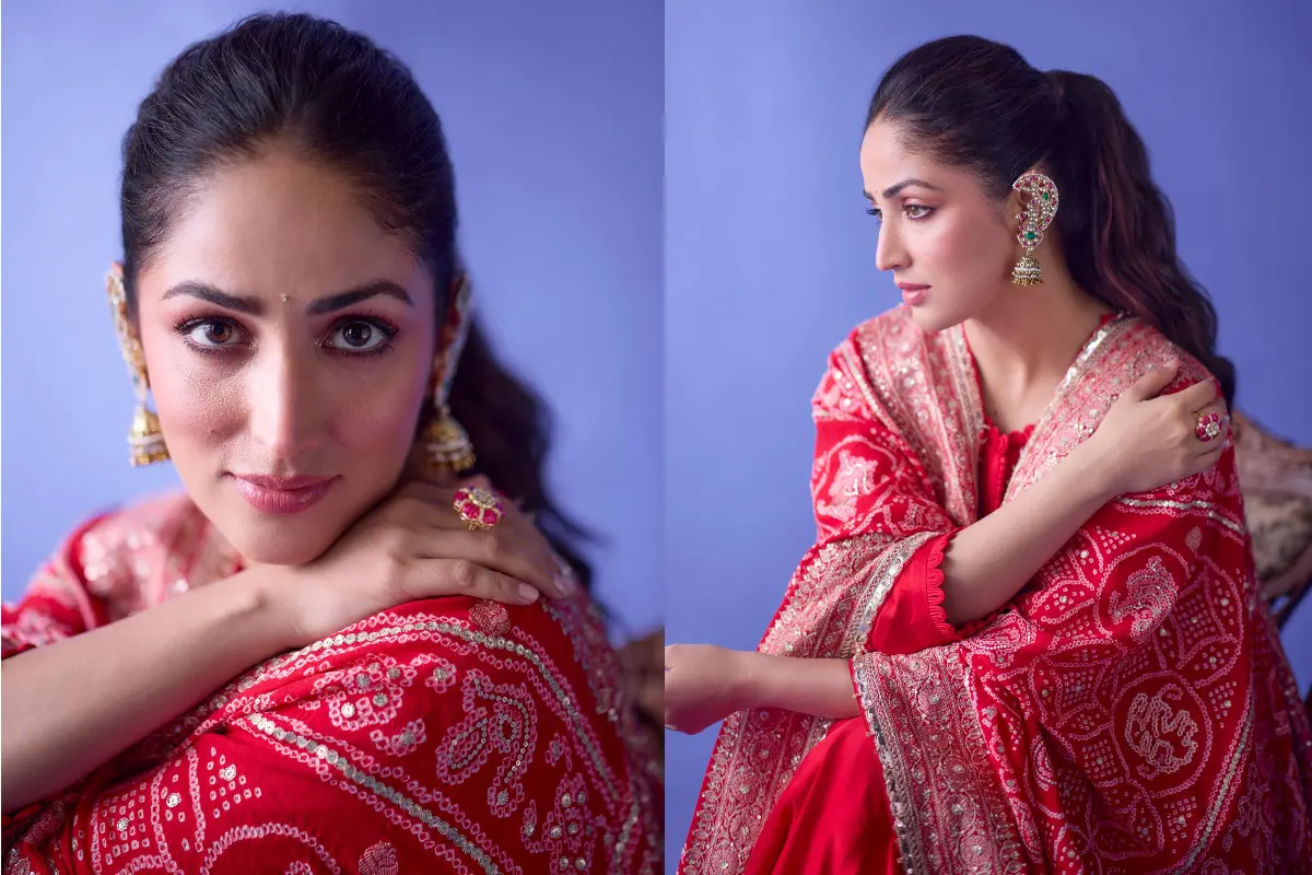 Yami Gautam Dhar stuns in a ₹1.01 lakh red Anarkali by Pinkcity by Sarika.