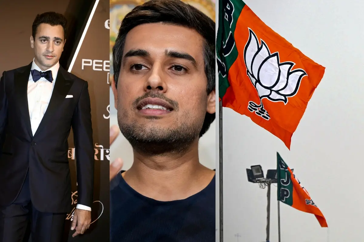 Imran Khan, Dhruv Rathee, BJP flag | Photos: PTI