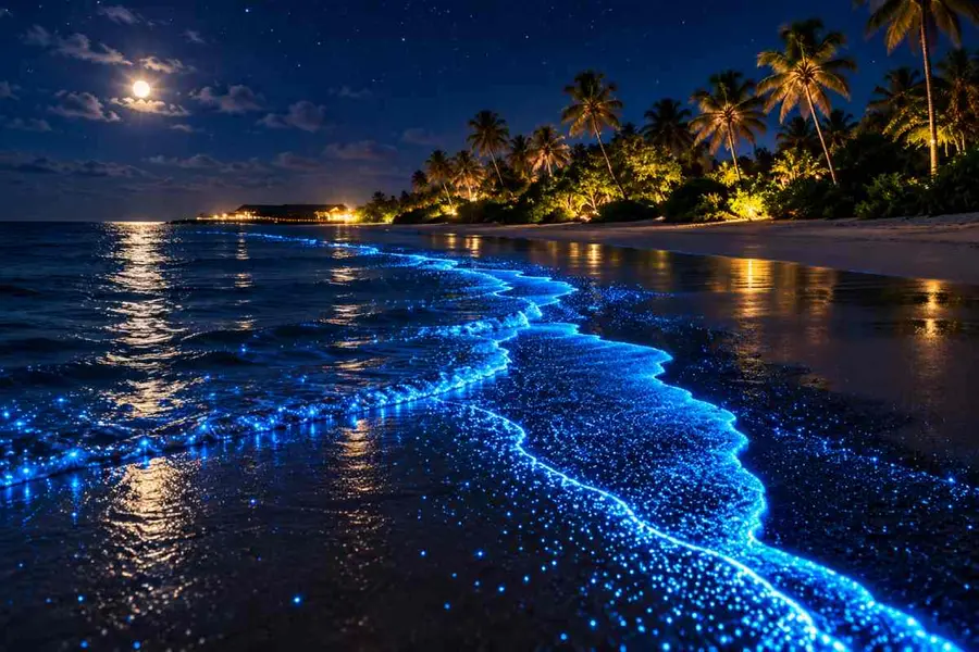 glowing beach