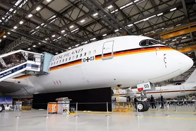 Once a flying office for Angela Merkel, this aircraft cabin is coming home to Germany