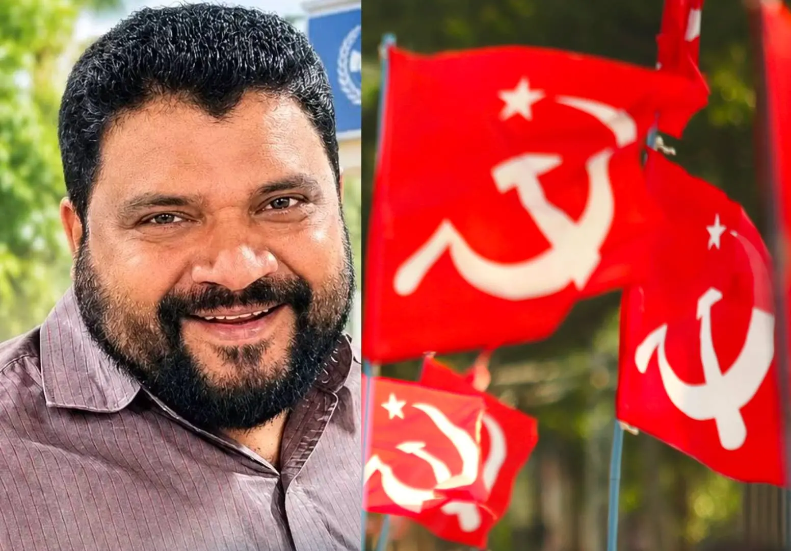 എം. രാഘവൻ, സിപിഎമ്മിന്റെ കൊടി | Photo: Special arrangement, Mathrubhumi