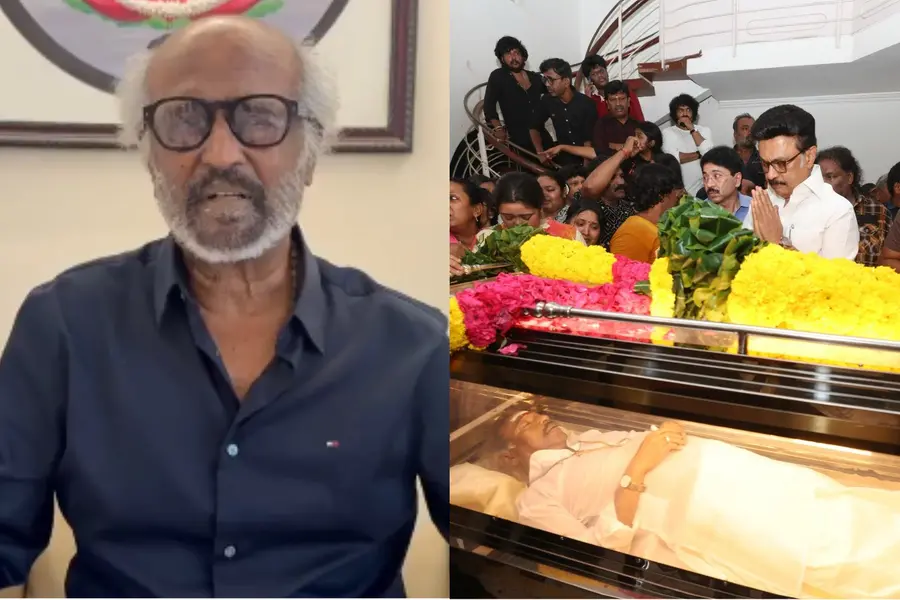 Rajinikanth visits Deva’s residence; Kamal Haasan,Vijay Sethupathi and others mourn composer’s death