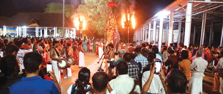 Illumination procession held at Vaikom Temple