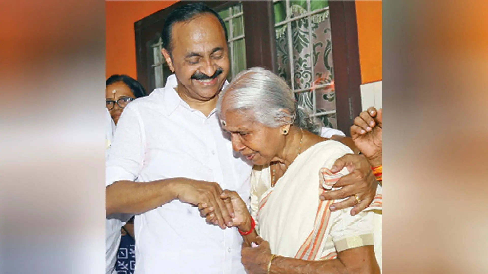 V D Satheesan with his teacher Sathi