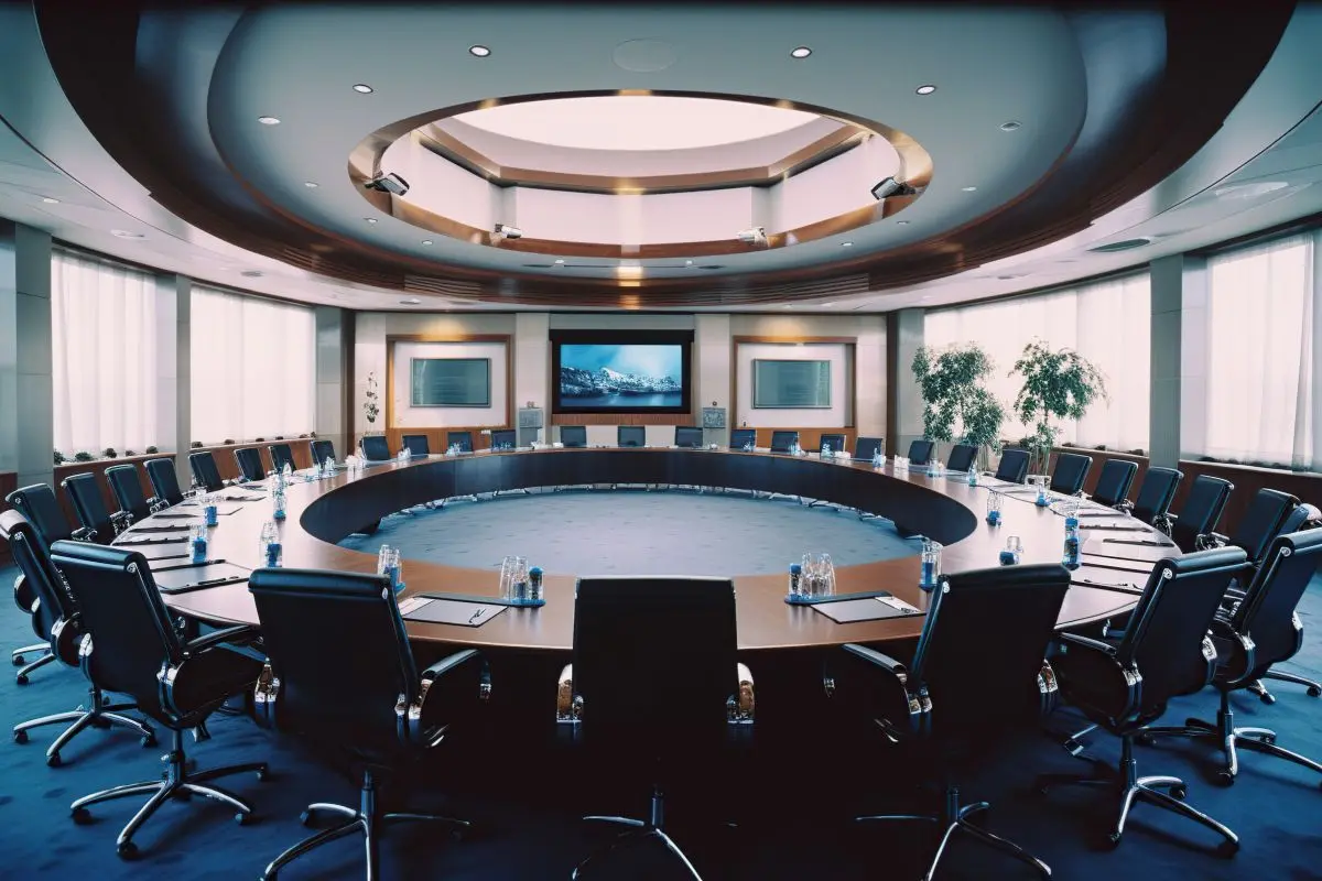AI-generated image of a boardroom. Image Courtesy: WangXiNa/Magnific