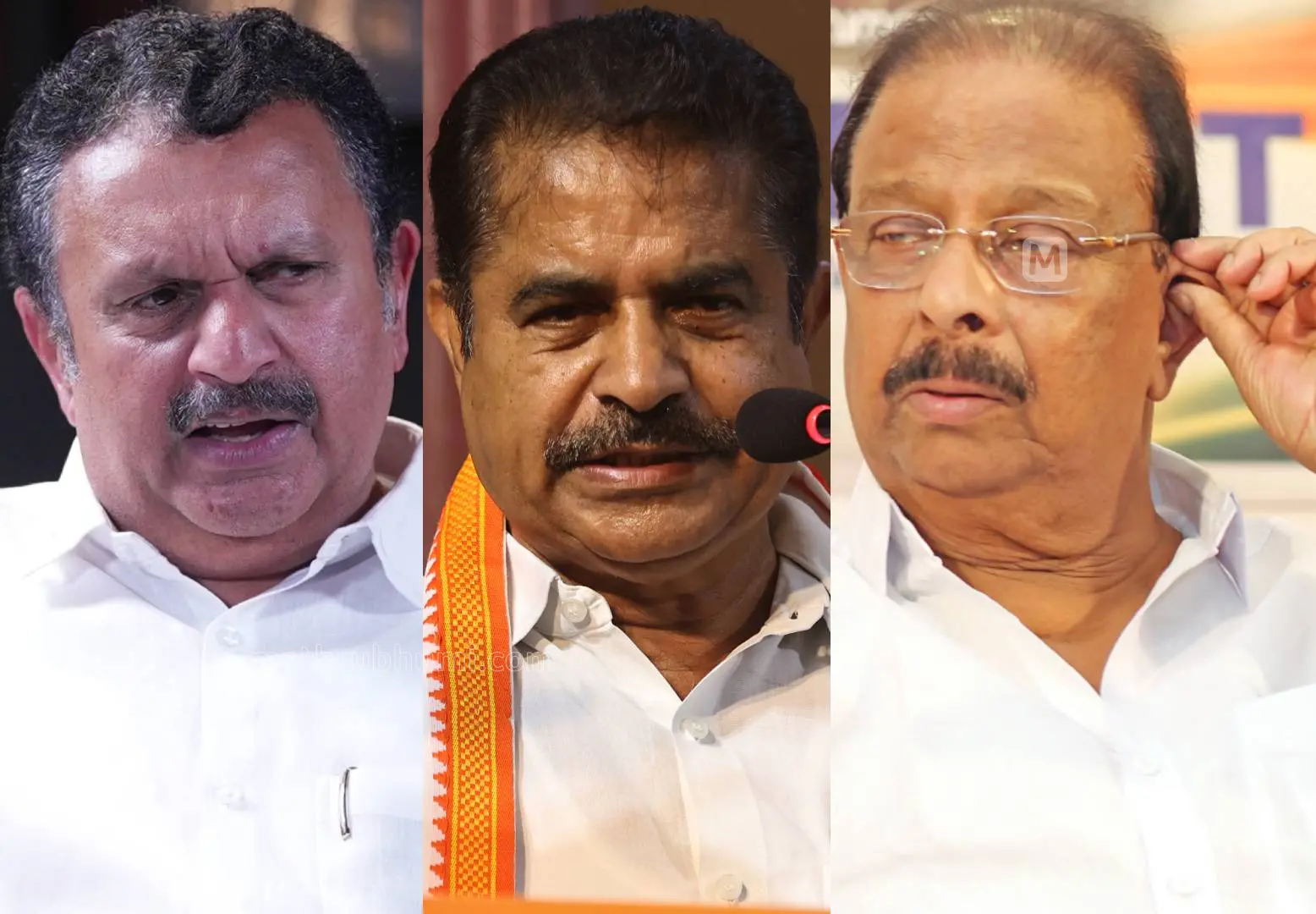 കെ. മുരളീധരൻ, അടൂർ പ്രകാശ്, കെ. സുധാകരൻ | Photo: Mathrubhumi