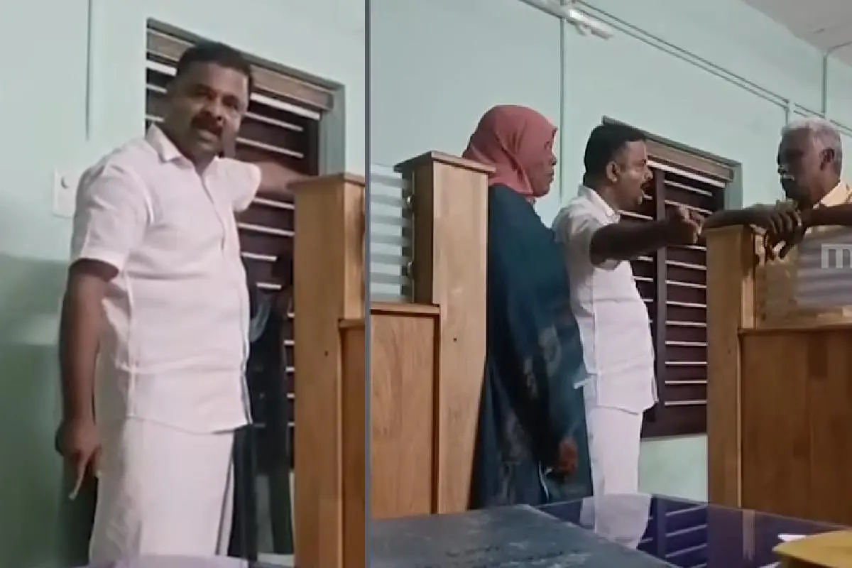 പ്രചരിക്കുന്ന ദൃശ്യത്തിൽ നിന്ന് | Photo: Screengrab/Mathrubhumi News