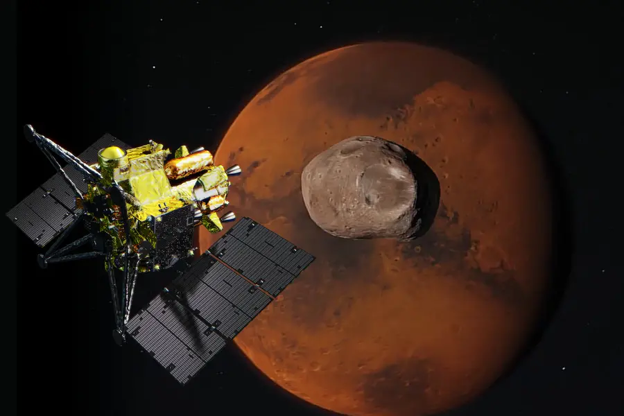 Japan's H-3 rocket launching the MMX spacecraft for the Mars moon Phobos mission