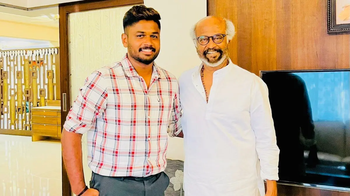 സഞ്ജു സാംസണും രജനീകാന്തും | x.com/@thecricketgully