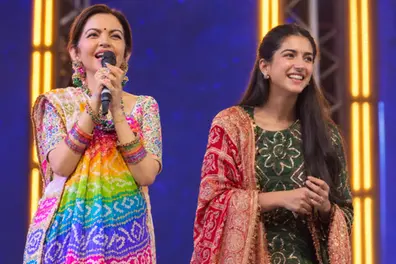 Nita Ambani’s rainbow saree steals Jamnagar Navratri night