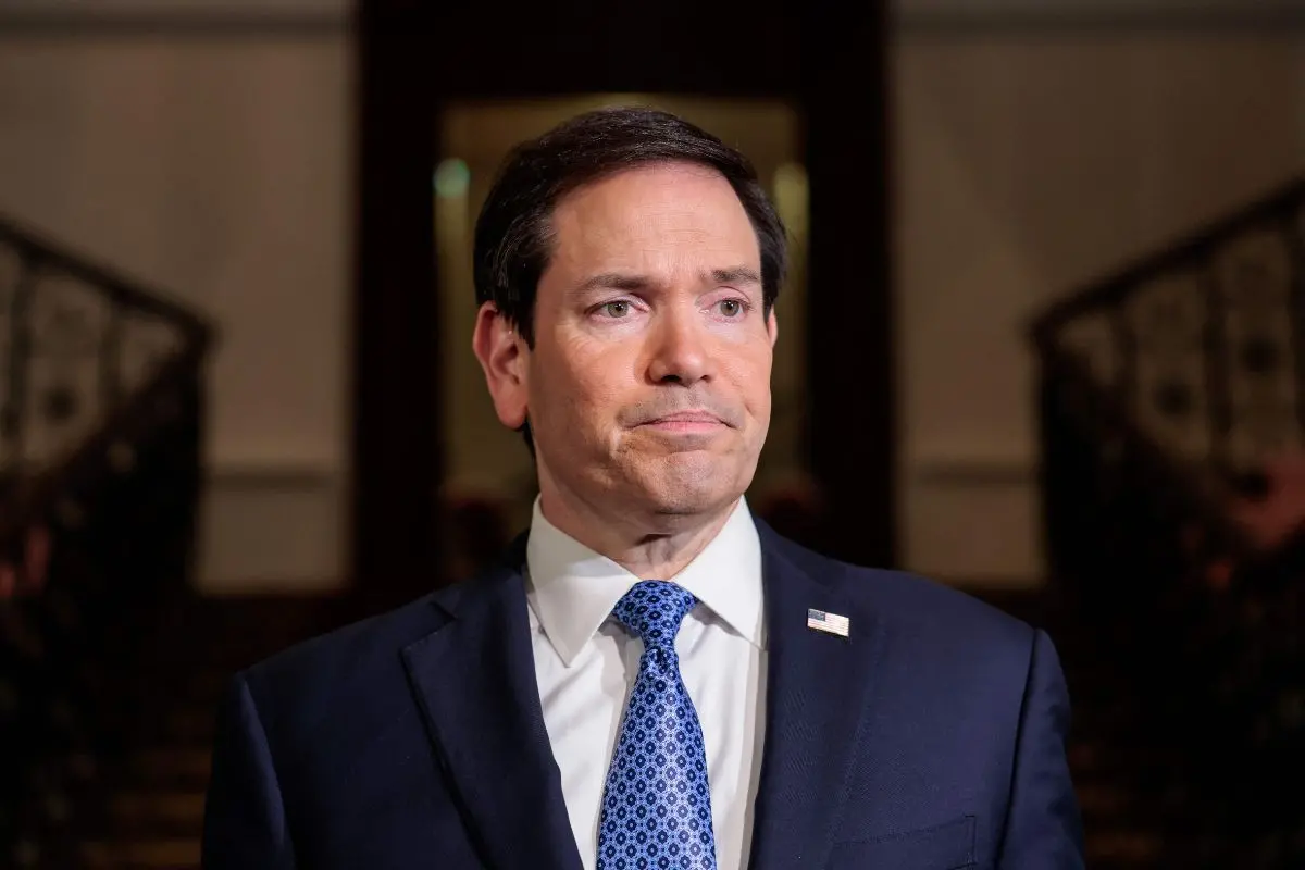 US Secretary of State Marco Rubio looks on upon his arrival at the Taj Mahal Palace Hotel in Mumbai on October 20, 2026
