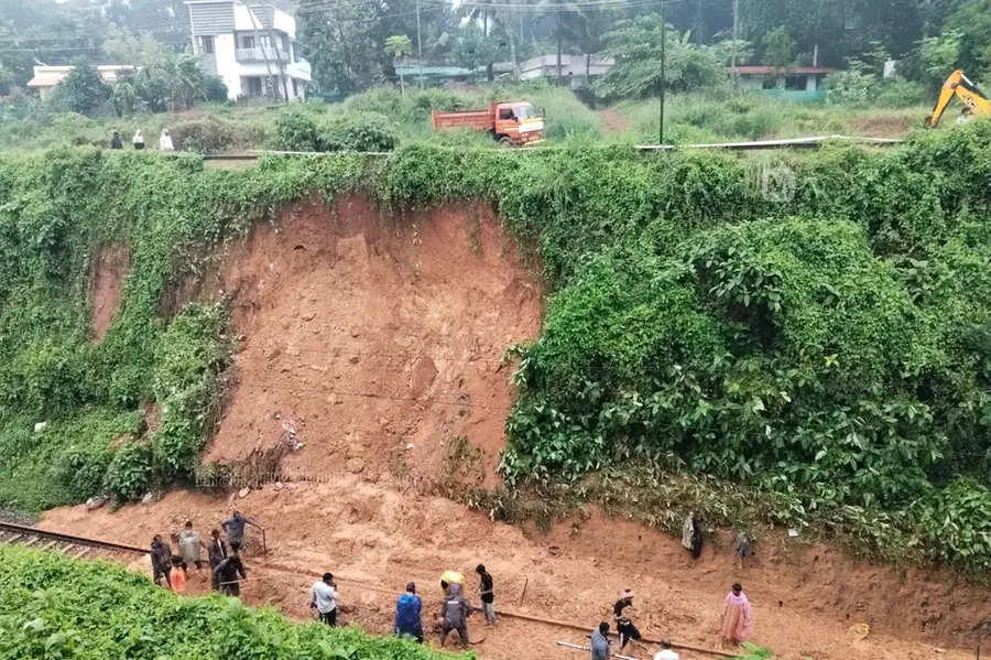 train-engine-derails-parassala-landslide