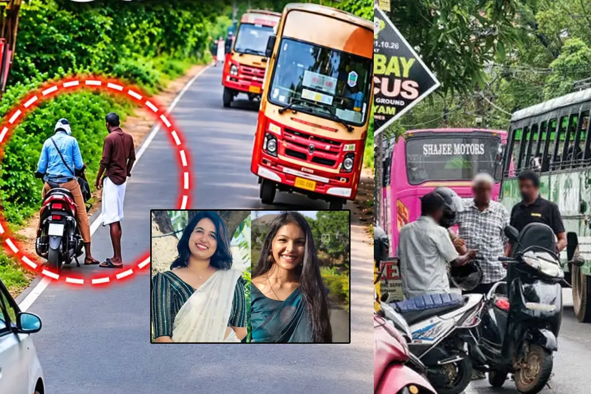 ബുധനാഴ്ച പാന്പാടി 13-ാം മൈലിൽ യുവതികളുടെ മരണത്തിന് ഇടയാക്കിയ അപകടസാഹചര്യത്തിന്റെ പശ്ചാത്തലത്തിൽമോട്ടോർവാഹനവകുപ്പ് ഇറക്കിയ പോസ്റ്റർ, നാഗമ്പടത്ത് റോഡിലേക്ക് കയറ്റിനിർത്തിയ സ്കൂട്ടർ യാത്രികനും സൗഹൃദസംഭാഷണം നടത്തുന്നവരും, ഇൻസൈറ്റിൽ അപകടത്തിൽ മരിച്ച വിദ്യാർഥികൾ