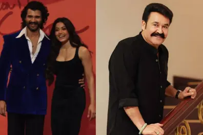 Vijay Deverakonda’s ‘Me!’ quip on Mohanlal’s title sparks debate among fans; Rashmika trolled