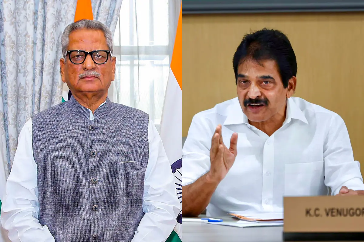 Kerala Governor Om Prakash Mathur (left), AICC General Secretary KC Venugopal | Photo: PTI