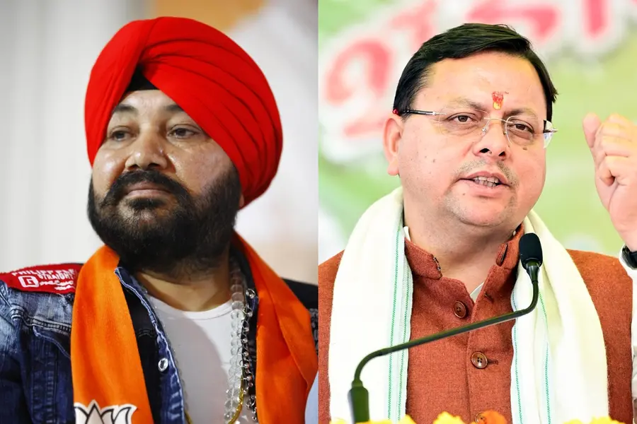 Daler Mehndi and CM Pushkar Singh Dhami