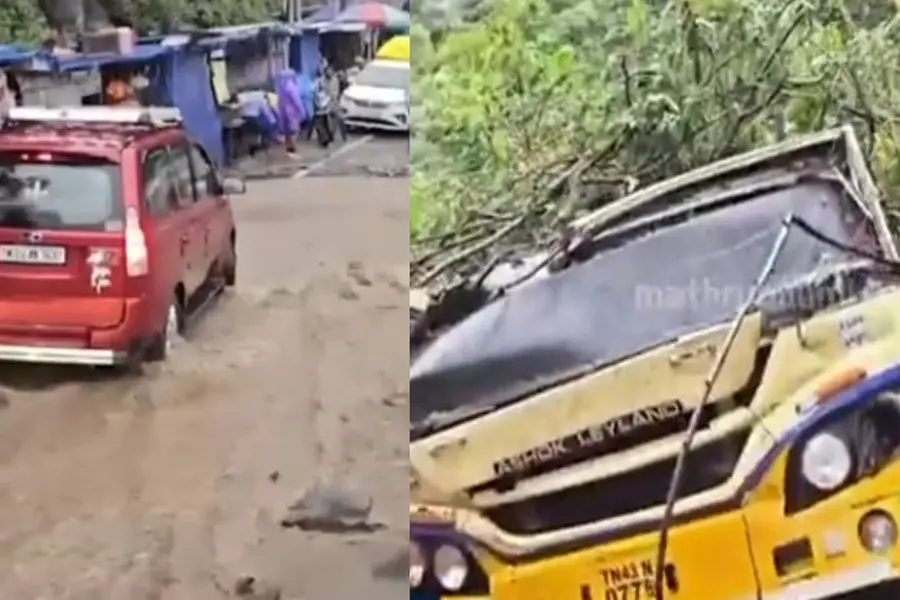 തമിഴ്നാട്ടിൽ കനത്ത മഴ: 2 മരണം, നീലഗിരിയിൽ ബസിന് മുകളിലേക്ക് മണ്ണിടിഞ്ഞുവീണു; 33 ജില്ലകളിൽ മഴ മുന്നറിയിപ്പ്