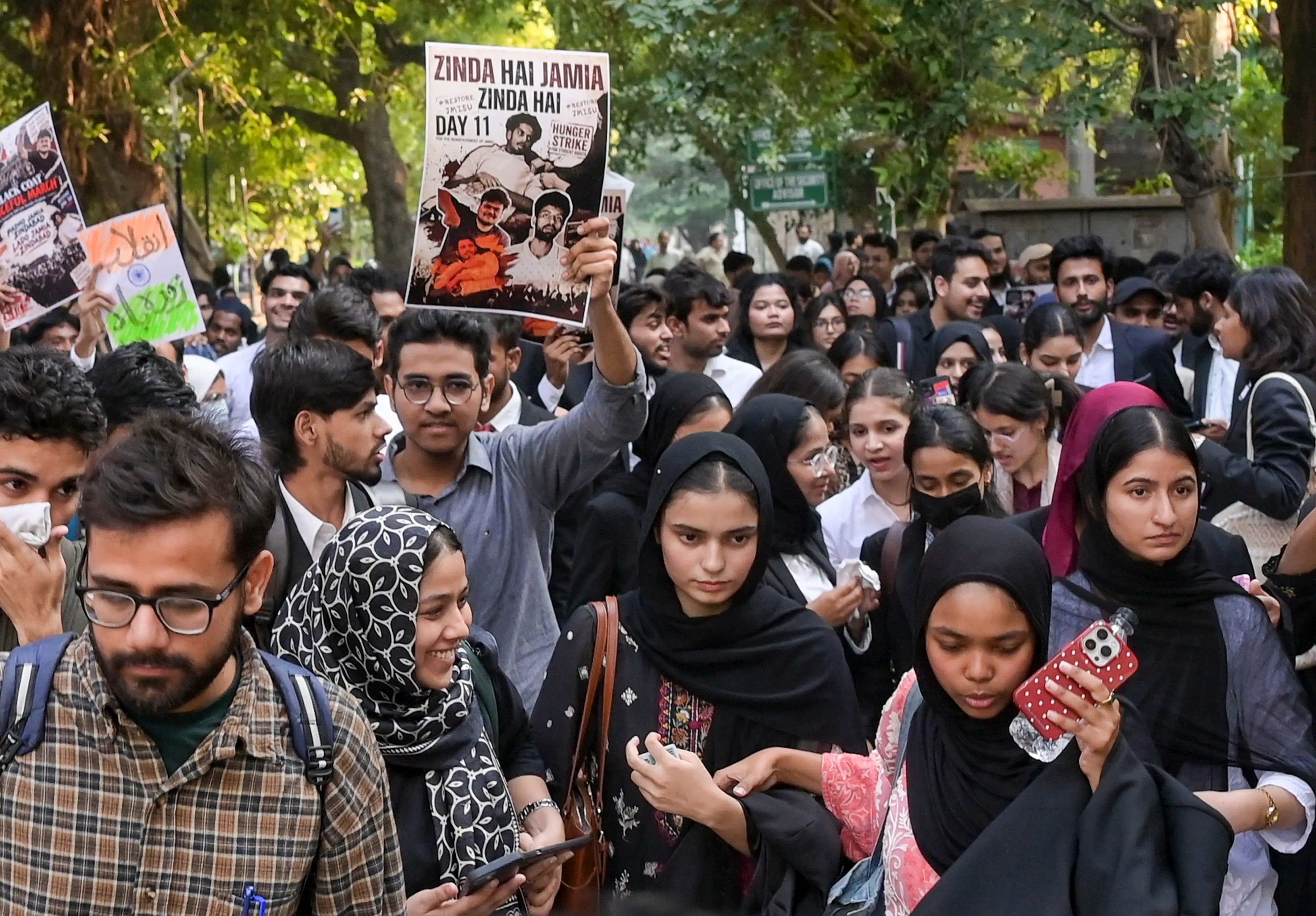 Students of Jamia Millia Islamia Law Department during a a peaceful march in New Delhi | Photo: PTI