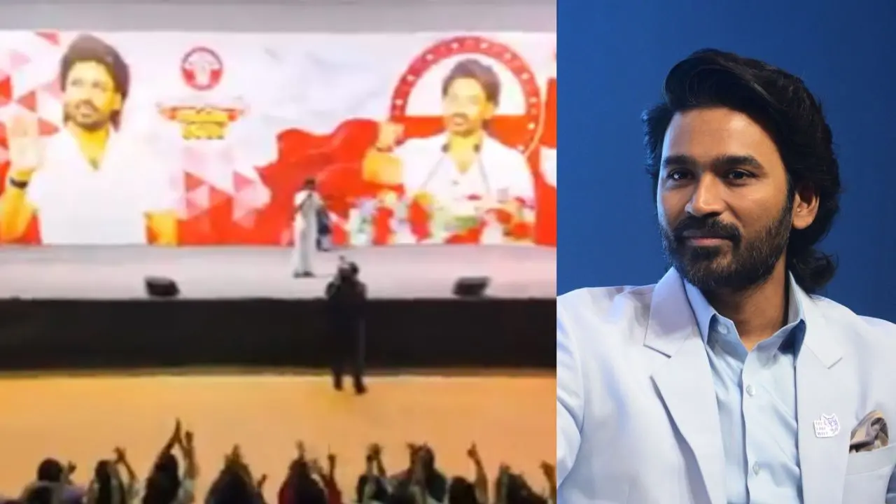 ധനുഷ് പങ്കെടുത്ത പരിപാടിയിൽ നിന്ന് | Image credit: @Dnarpaniiyakkam X | ധനുഷ് | Photo: AFP
