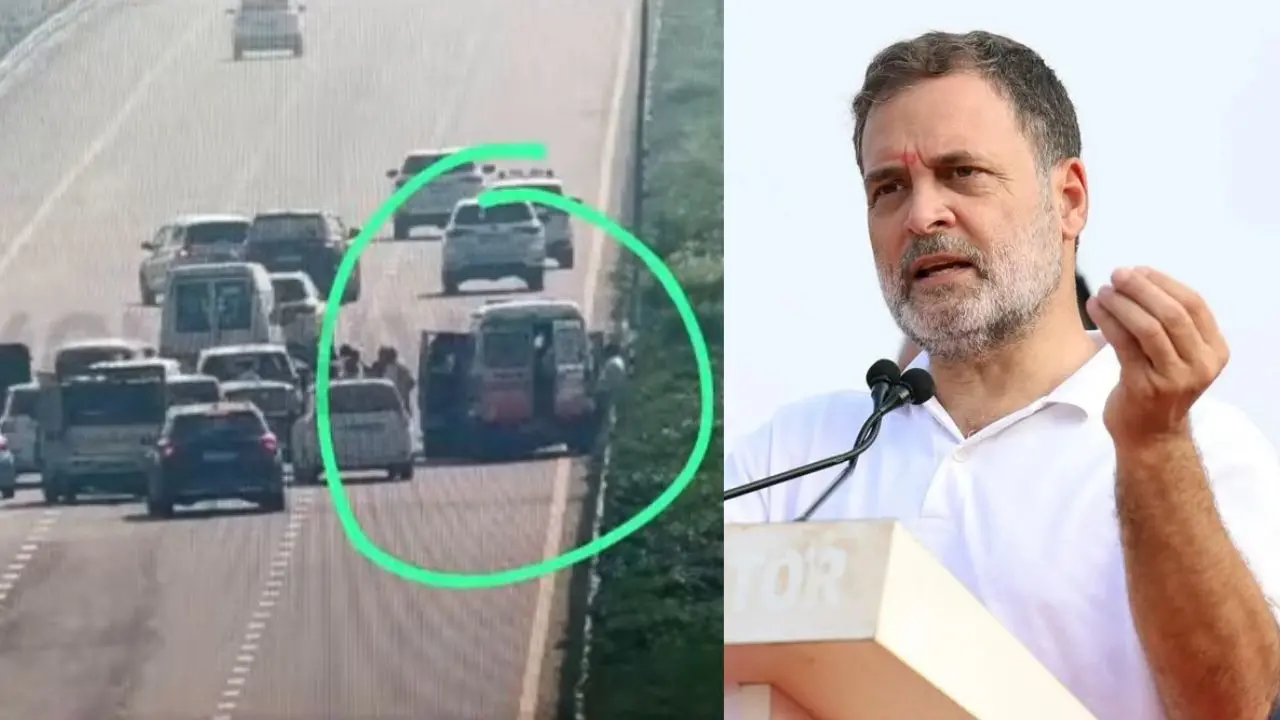 അപകടം നടന്ന സ്ഥലത്തെ ദൃശ്യം | രാഹുൽ ഗാന്ധി | Photo: ANI