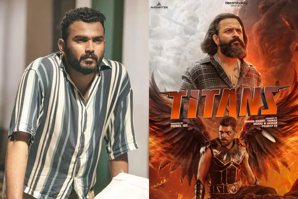 സംവിധായകൻ പ്രിൻസ് ജോയ്, ടൈറ്റൻസ് എന്ന ചിത്രത്തിന്റെ പോസ്റ്റർ | ഫോട്ടോ: Facebook