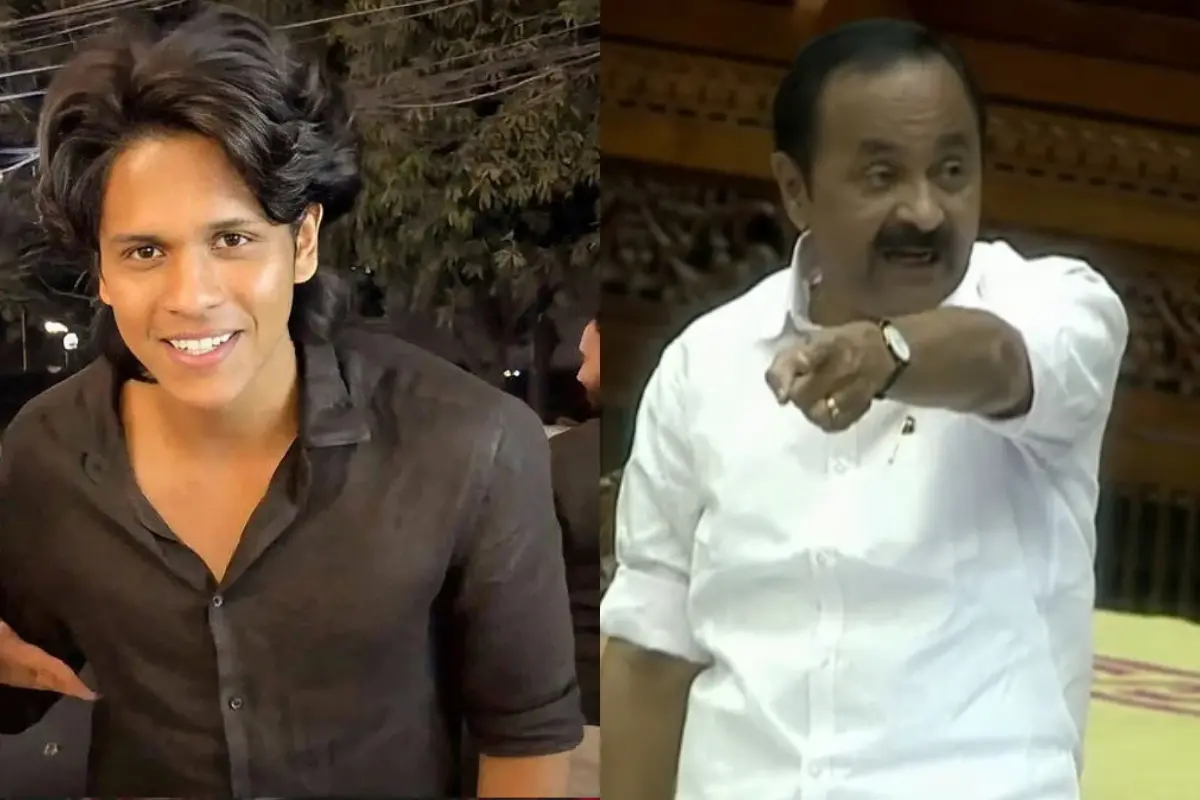 നെടുമ്പാശ്ശേരി മിനികൂപ്പ അപകടക്കേസിലെ പ്രതി സുഹൈൽ സജീവ്, വി.ഡി. സതീശൻ | Photo: Screengrab