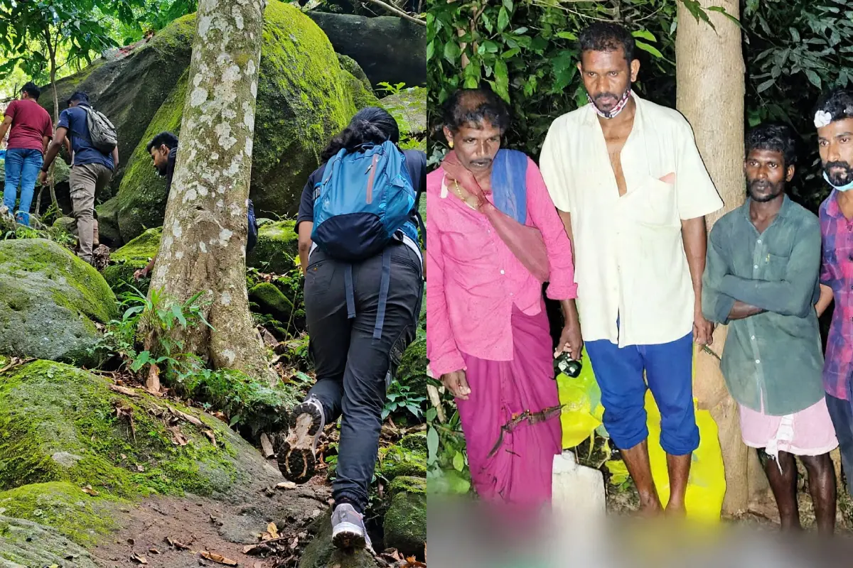 അയ്യപ്പൻമലയിൽ മൃതദേഹം തേടി എസ്.ഐ. ആതിരാ പവിത്രനും സംഘവും കൊടുംകാട്ടിലൂടെ നീങ്ങുന്നു, അയ്യപ്പൻമലയിൽനിന്ന് മൃതദേഹം കണ്ടെത്തിയശേഷം