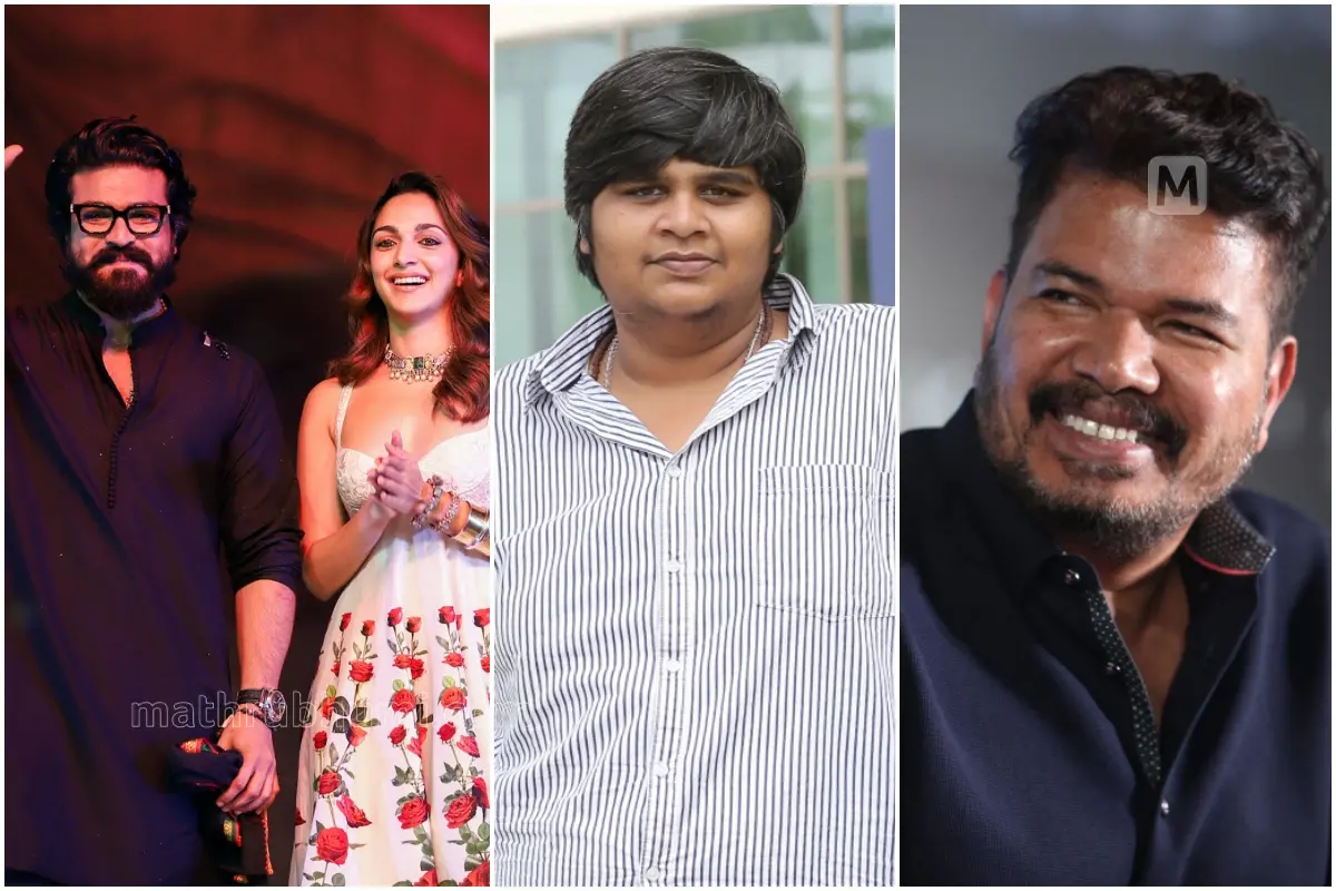 രാം ചരണും കിയാര അദ്വാനിയും, കാര്ത്തിക് സുബ്ബരാജ്, ശങ്കര് | Photo: ANI, Mathrubhumi