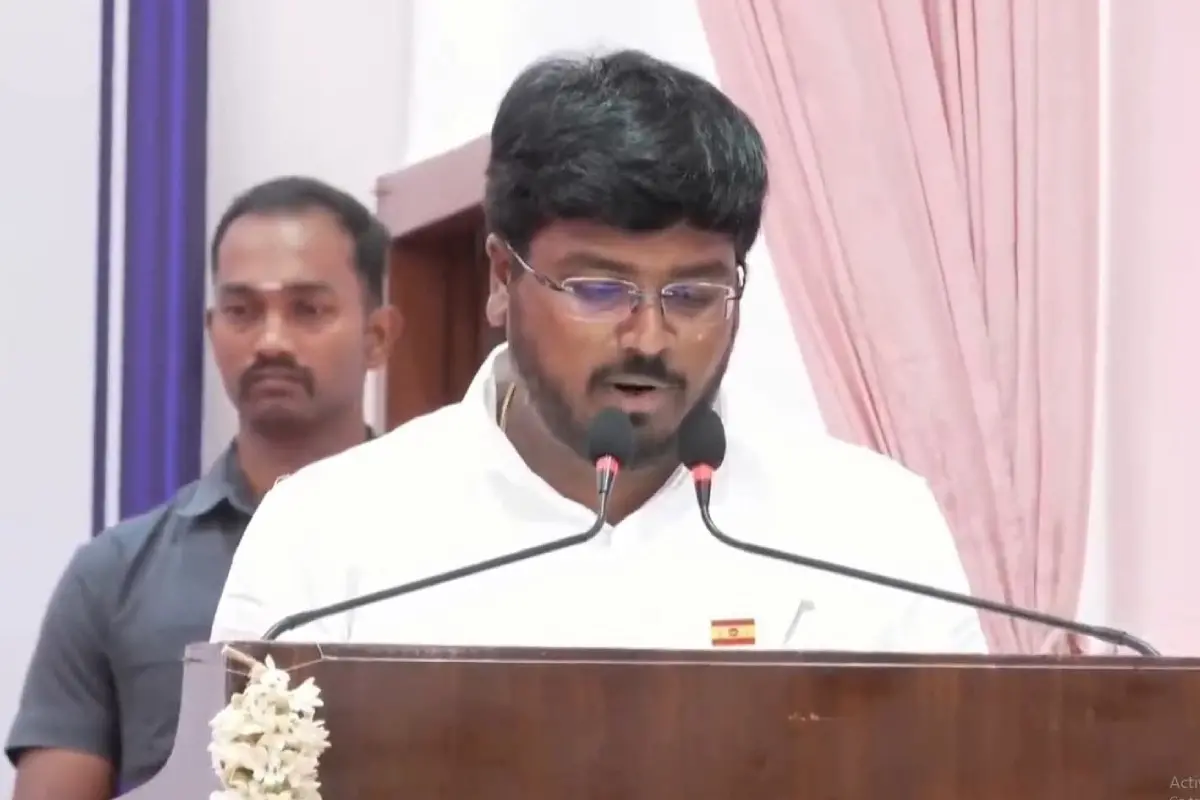 തമിഴ്നാട് പരിസ്ഥിതി-കാലാവസ്ഥാ വ്യതിയാന വകുപ്പ് മന്ത്രി വി.കെ. രാജീവ് (Photo: x.com/TVKpulse)