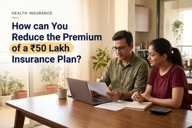 How can you reduce the premium of a 50 lakh health insurance plan?