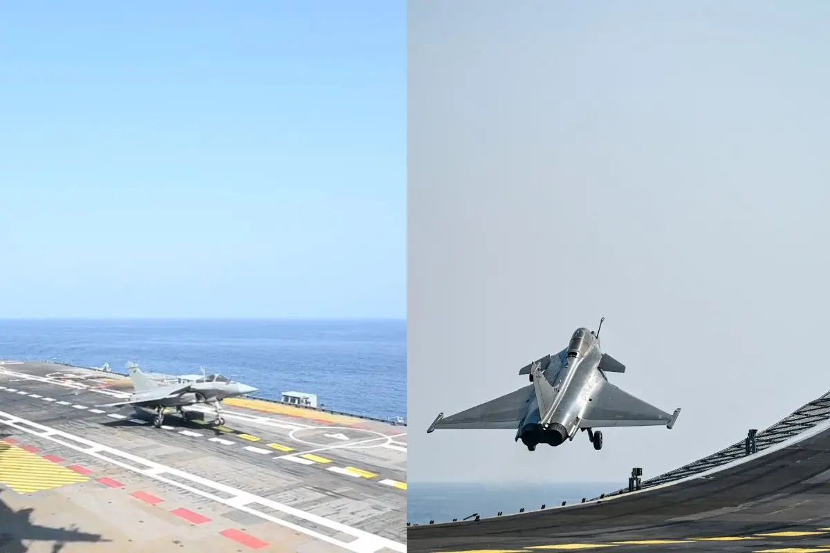 Rafale Marine Touchdown on INS Vikrant | Source: Photos shared by Indian Navy