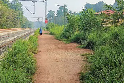 മേലാറ്റൂർ റെയിൽവേ സ്റ്റേഷൻ പ്ലാറ്റ്‌ഫോം കാടുമൂടി