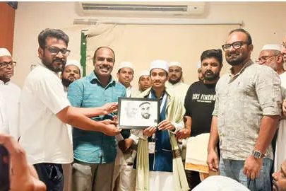 മുഹമ്മദ് ശഹൻഷാഹിന് യു.എ.ഇ. ടീം ടോളറൻസിന്റെ ആദരം